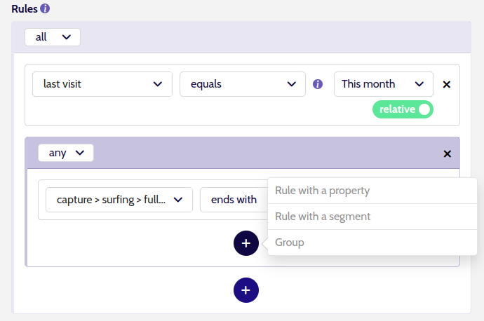 Segment add second nested rule