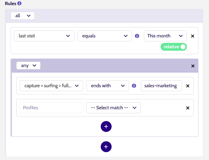 Segment added second nested rule