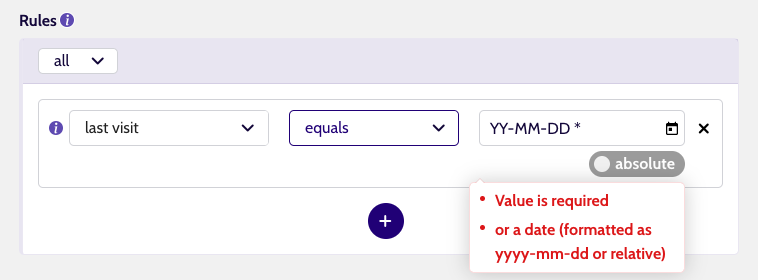 Segment Rule Comparison selected