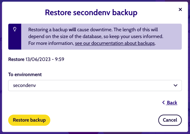 Backups restore