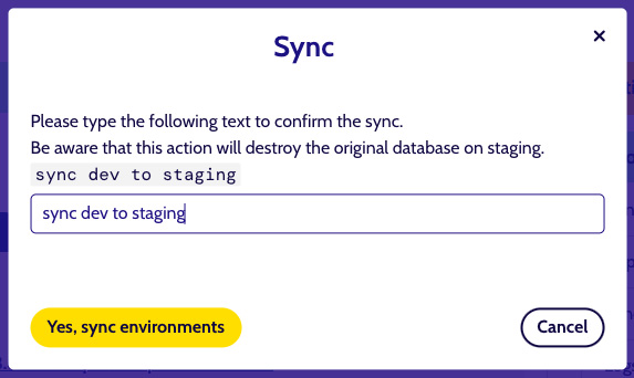 Sync confirmed