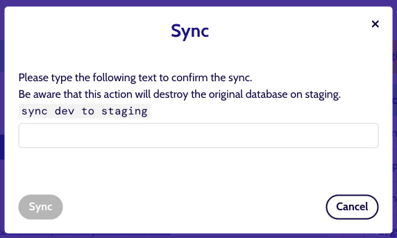 Sync confirm