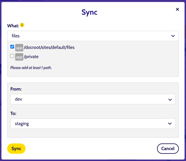 Sync files