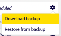 download backup action