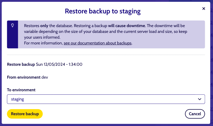 Backups restore
