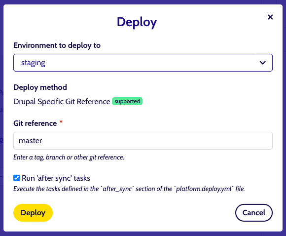 Choose Git reference