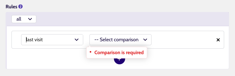 Segment Rule Property selected