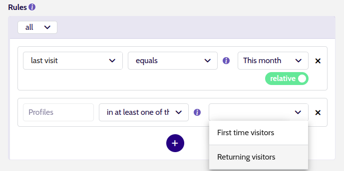 Segment segment condition segments