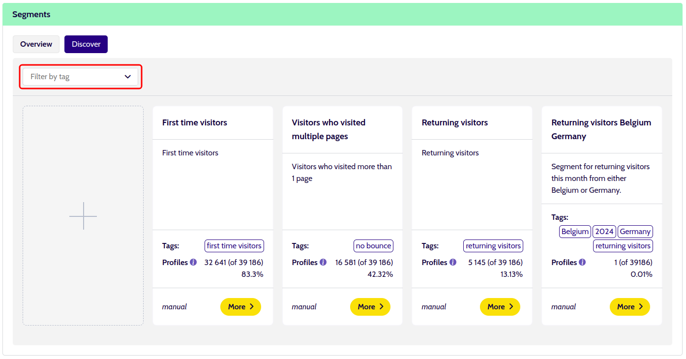 Segment tags filter