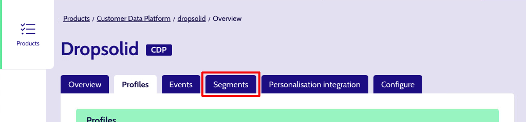 Segment tab